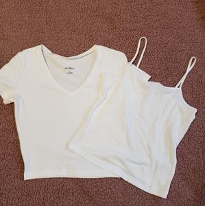 White tee and tank bundle